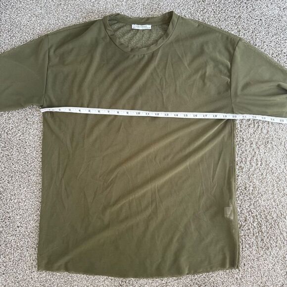 ZARA | Mesh Tee in Olive Green - Picture 6 of 7